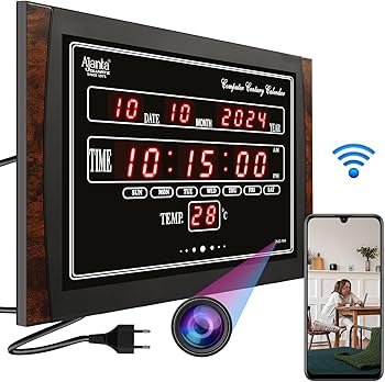 Full HD 5G Digital Wall Clock Spy Camera with Audio Recording, 5G SIM Based Live Monitoring Digital Wall Clock, Wall Clock Spy Camera 24x7 Recording Live Monitoring Motion Detection Loop Recording  32 GB Inbuilt Memory (Copy)