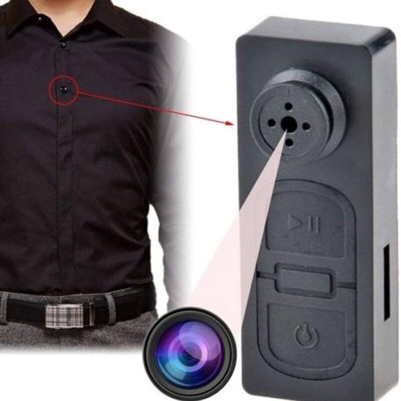 Spy Mini Hidden Camera in Button Camera, 1280*960p HD Resolution Spy Button Camera, Hidden Shirt Black Button Mini Smart Real Time Record Spy Camera