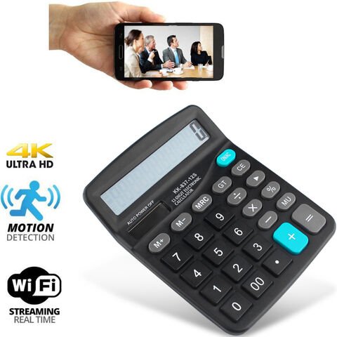WIFI Calculator Spy Camera with Live Streaming, Desktop Calculator Hidden Spy Security Camera, Spy Camera 4K Wi-Fi Calculator Camera with Audio Video Recording Watch Live Surveillance Security Camera