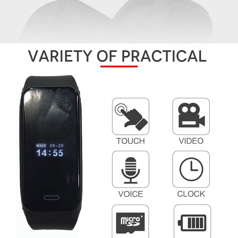 Spy Wrist Band Bracelet Watch Hidden Camera Invisible Lens Full HD 1080p Wearable Mini Recorder Video & Audio Recording Security Camera