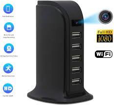 1080P WiFi USB HUB Charger Spy Camera, Live Monitoring Up to 20 Days Long Time Recording Hidden Camera USB Hub Charger