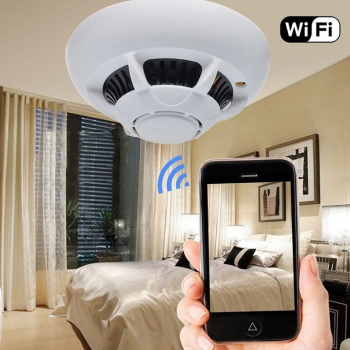 Smoke Detector 4K FHD Camera with Wi-Fi Mobile Connect, Live Streaming Audio & Video Recording, 24x7 Hours Audio Video Recorder with Human Detection Security Camera