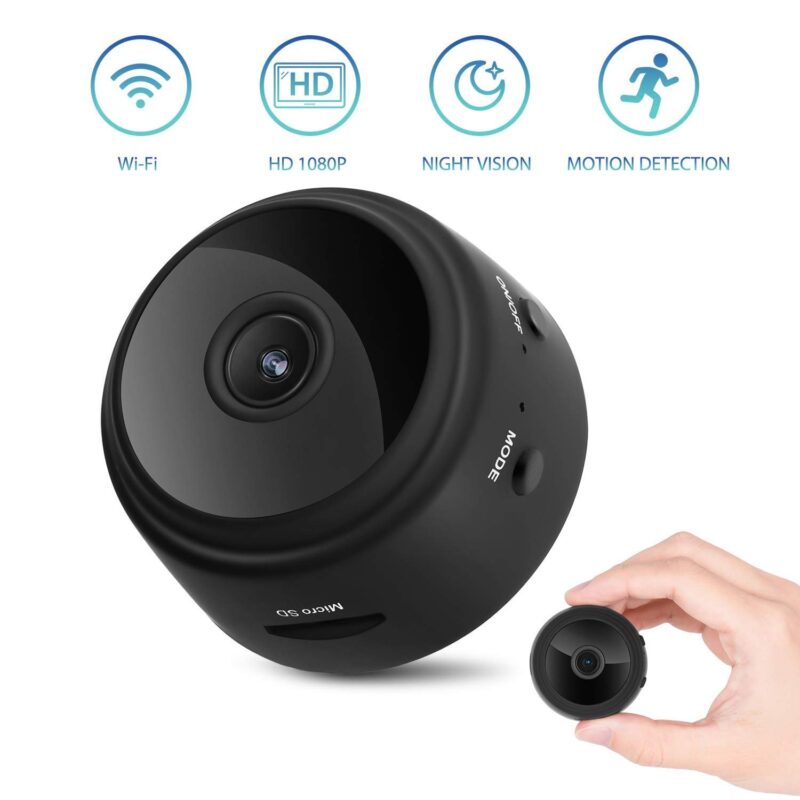 WiFi Mini Magnetic Wireless Spy Hidden Camera, HD 1080P Small Portable Round Hidden Camera, 150° Wide Angle Indoor Security Spy Camera, Motion Detection, Instant Notifications Night Vision Spy Camera